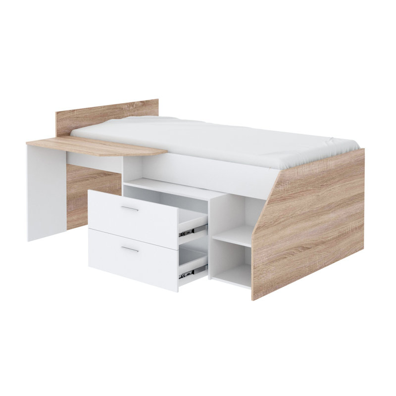Isabelle & Max™ Eliada Twin Platforms Loft Bed with BuiltinDesk by